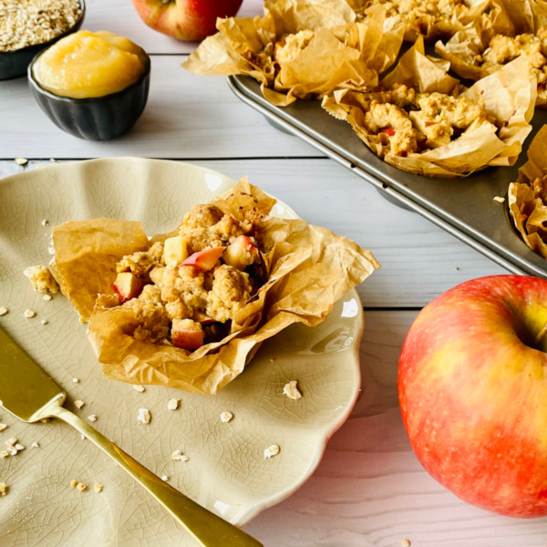 Vegane Apfel-Haferflocken-Muffins