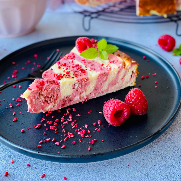 Raspberry Zebra Cheesecake