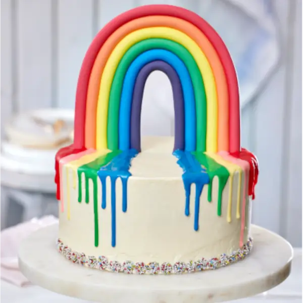 Melting Rainbow Cake