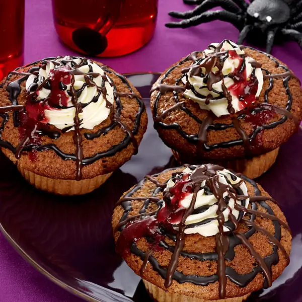 Spinnennetz Cupcakes