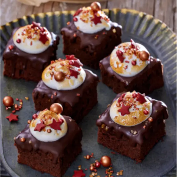 Zimt-Brownie mit Marshmallow-Topping